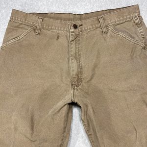 Rustler Jeans Mens 34x31 Brown‎ Workwear Carpenter Hammer Loop Distressed Denim